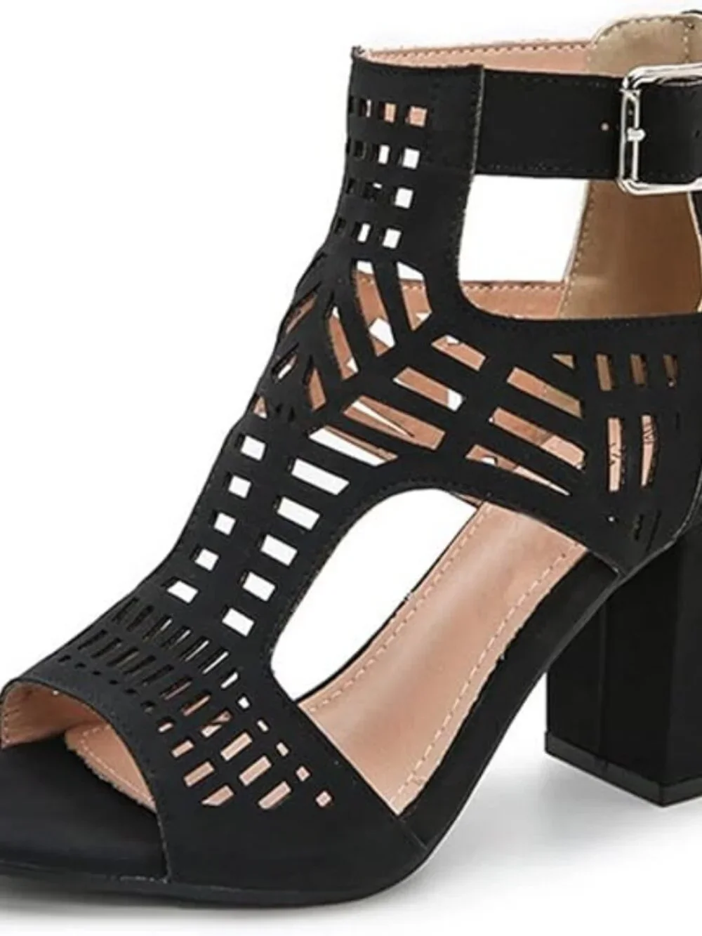 Heeled Sandals for Women Open Toe Chunky Heels for Women Bohemian Cutout Wedge S